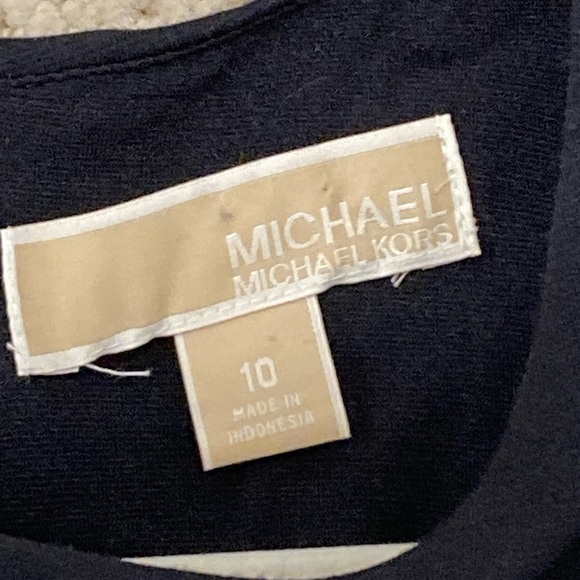 Michael Kors Navy Blue Midi Dress with Button Detail - Picture 4 of 6